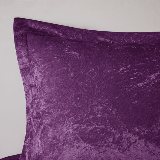Purple Velvet Comforter Set with Throw Pillow