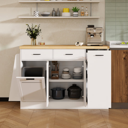 TREXM Multi-Functional Storage Sideboard - White - detail view 2