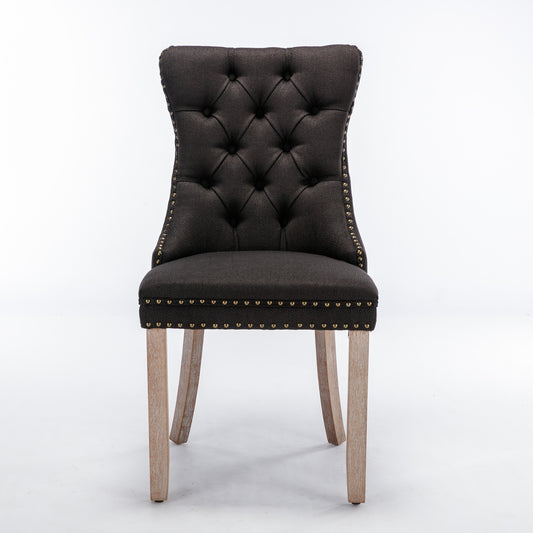 Niki Modern Velvet Side Chair with Nailhead Trim Set of 2 Black