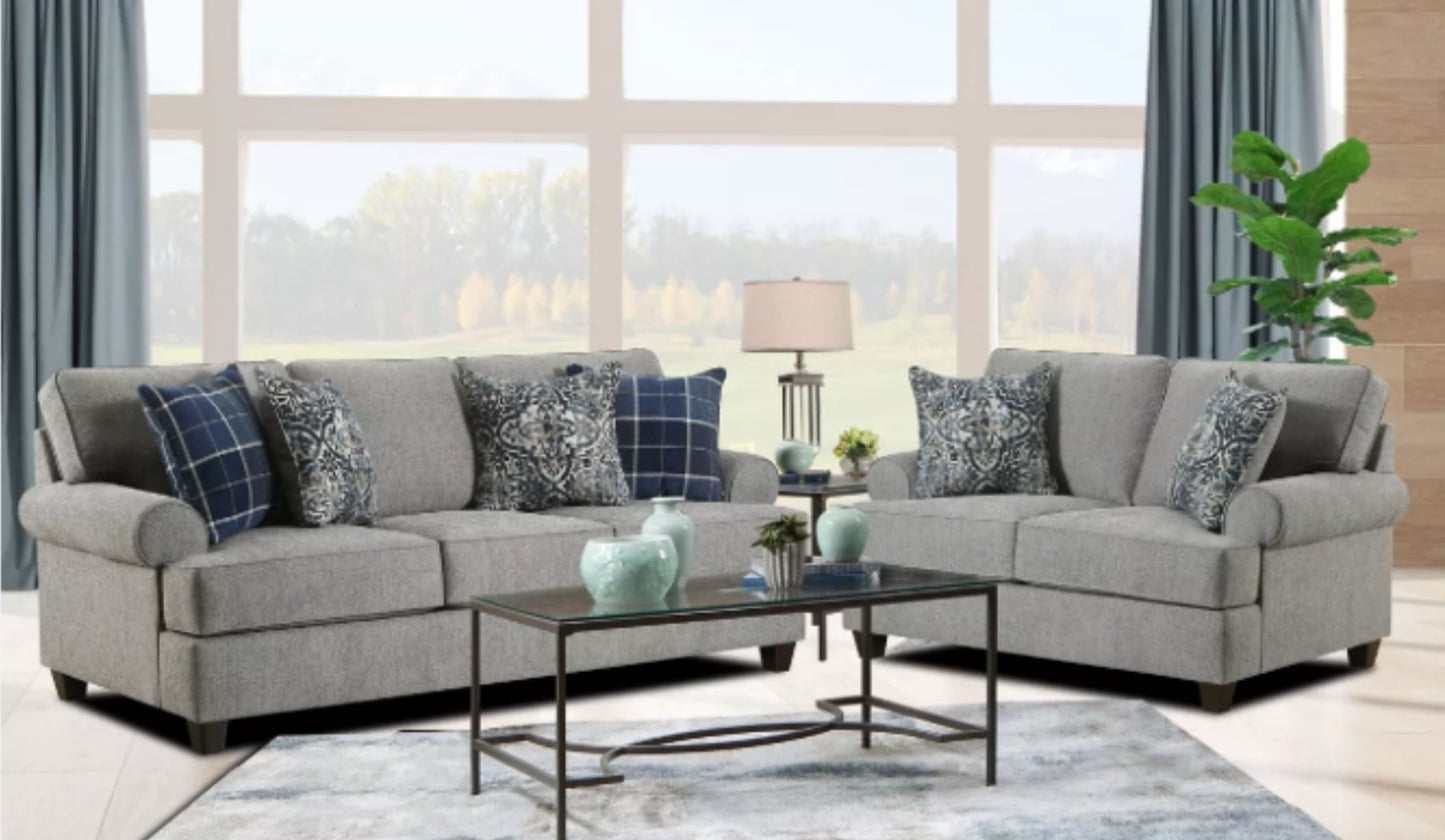 Charleston Grey Chenille Living Room Set - Taupe or Gray