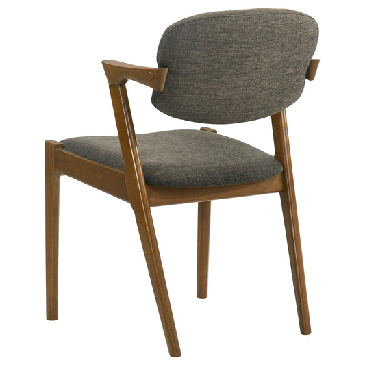 Malone Mid-Century Z-Arm Dining Chairs (Set of 2) – Walnut & Fabric - Finally Home Furnishings LLC