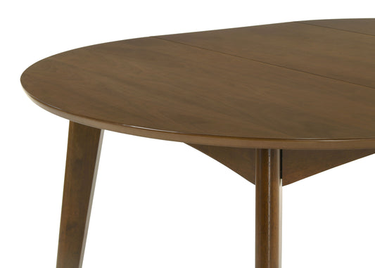 Jedda Mid-Century Extendable Oval Dining Table – Dark Walnut - Finally Home Furnishings LLC