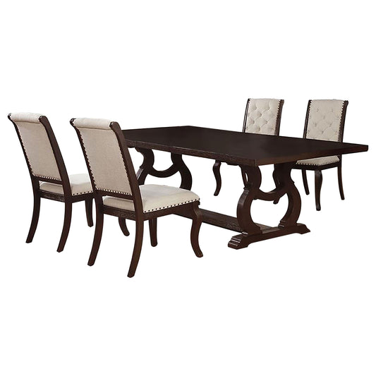 Brockway Cove Transitional Antique Java Finish 75-Piece Dining Set
