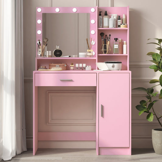 Galadriel Contemporary Bedroom Vanity, Pink