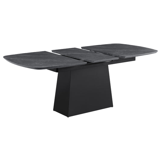 Potero 73" Black Faux Marble Dining Table