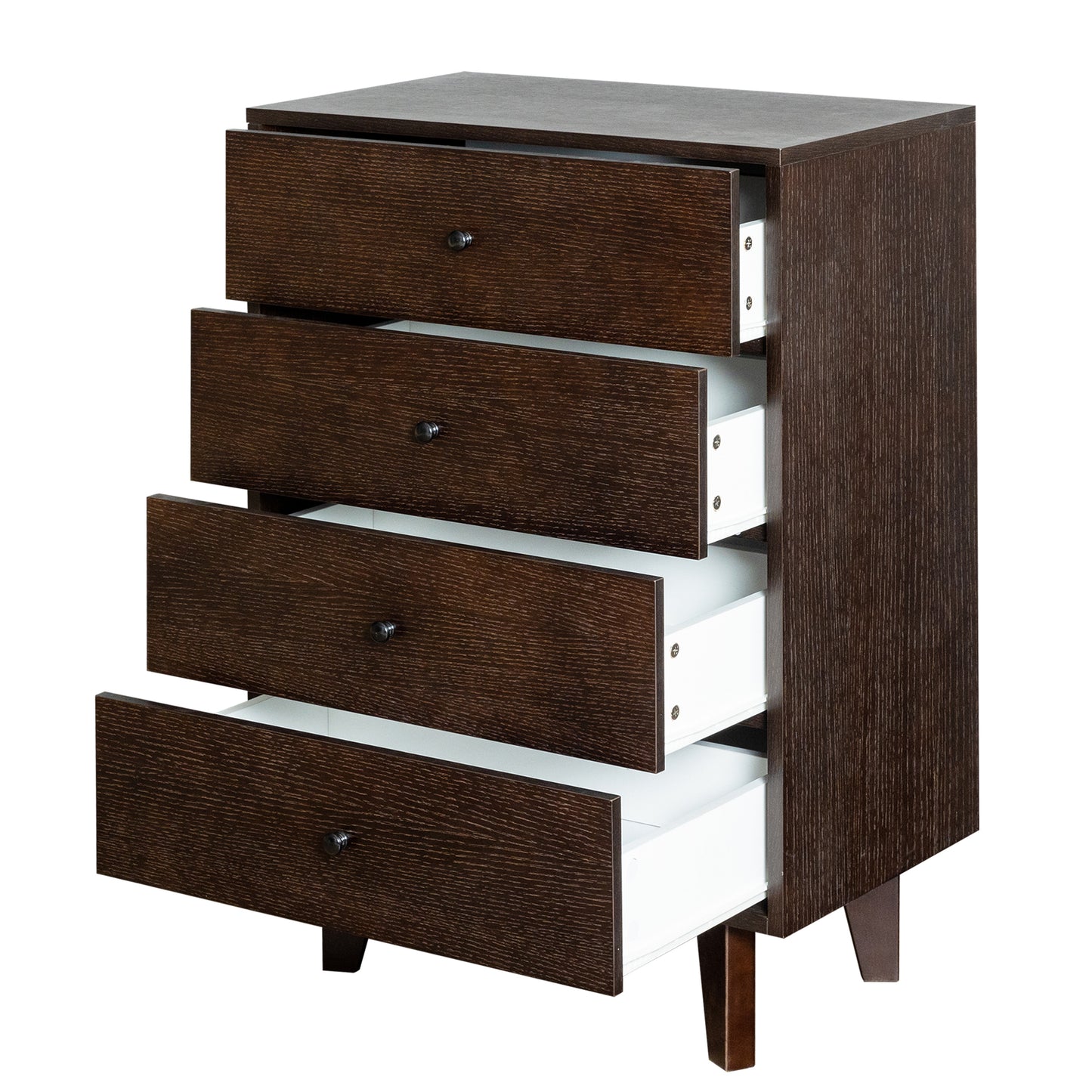 Indie 4-Drawer Mid-Century Modern Chest, Brown