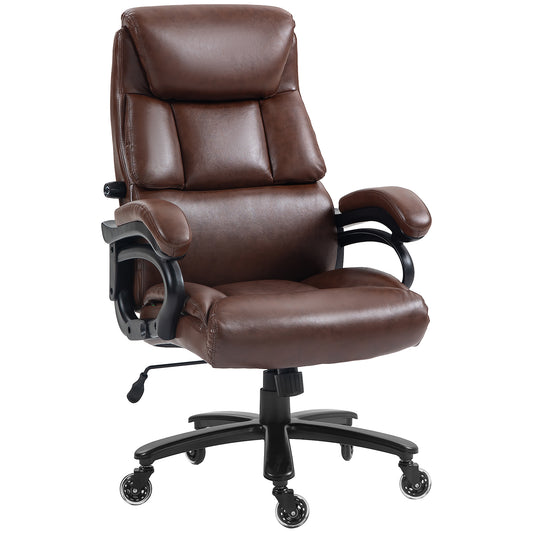 Vinsetto PU Leather Office Chair for Big and Tall, 400lb, Brown