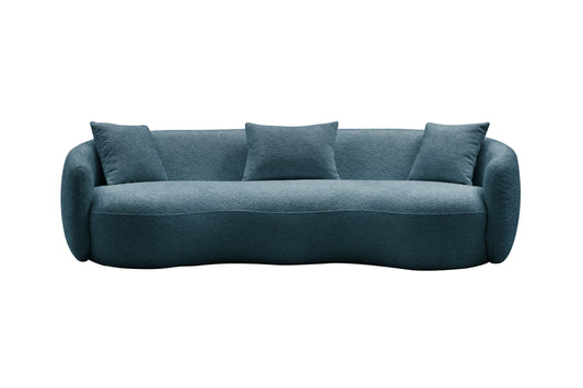 Oversized Boucle Curved Sofa with Teddy Fleece Fabric
