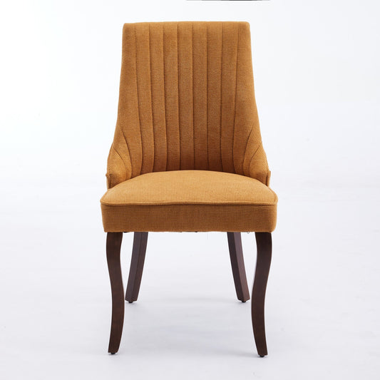 Leena Transitional Linen Side Chairs Set of 2 Orange