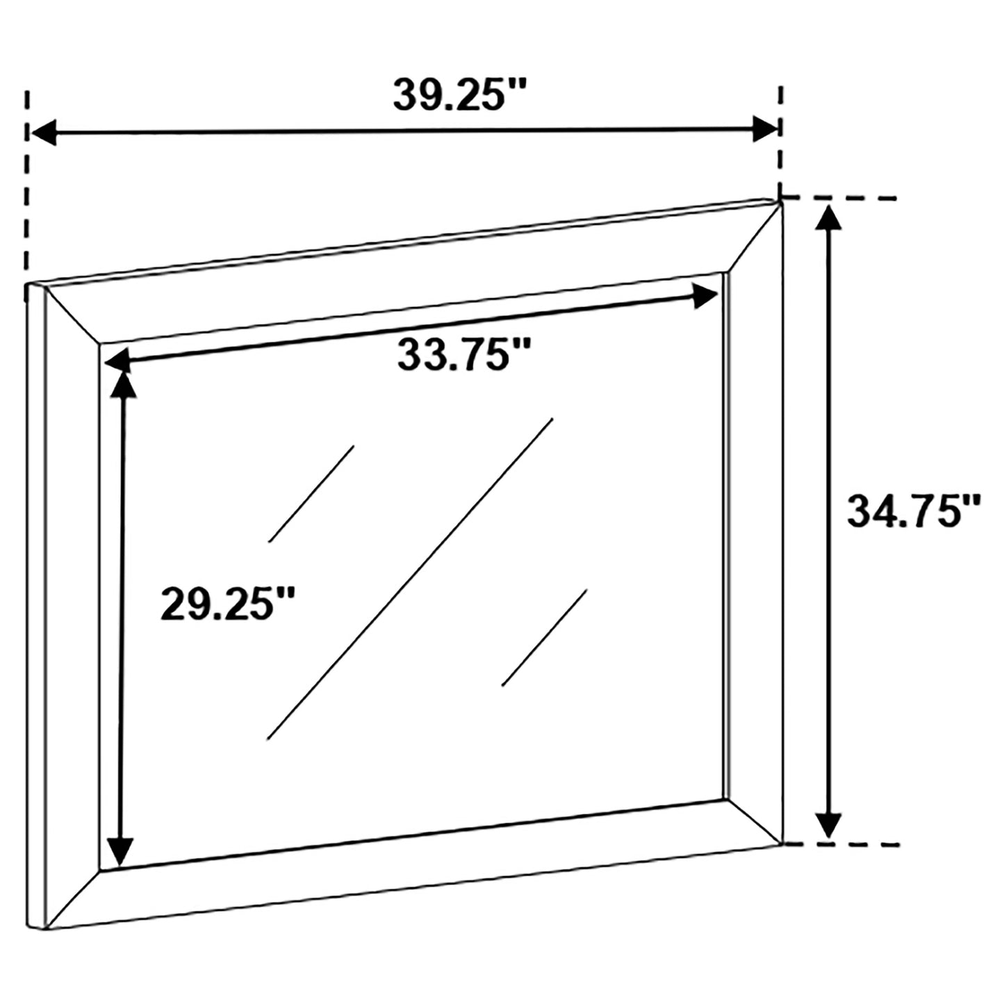 Briana Dresser Mirror – Black Finish