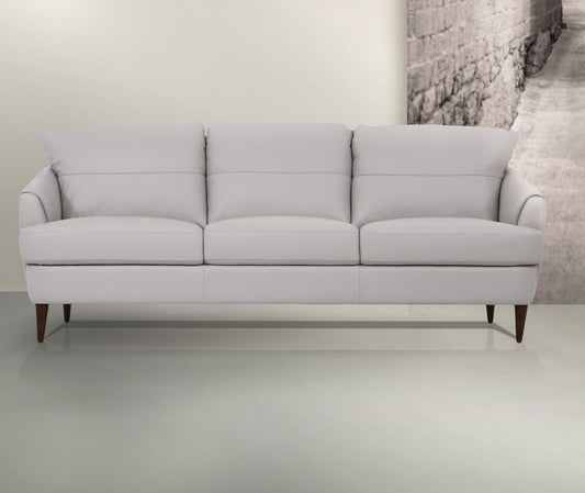 Helena Italian Leather Sofa - Pearl Gray