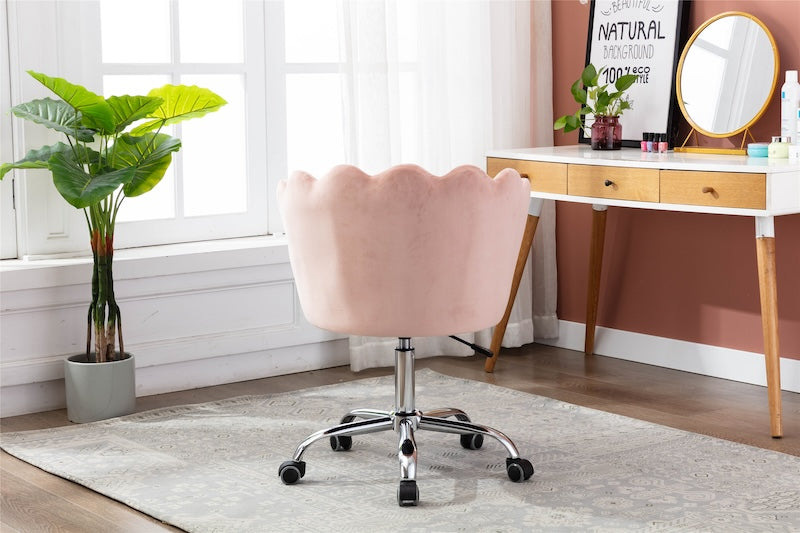 Vespara Contemporary Velvet Office Chair - Pink