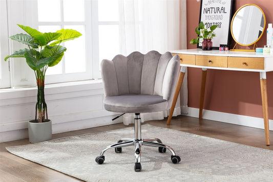 Vespara Contemporary Velvet Office Chair - Gray
