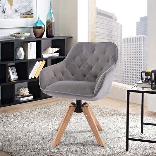 Marjorie Mid-Century Modern Stationary Office Chair - Gray