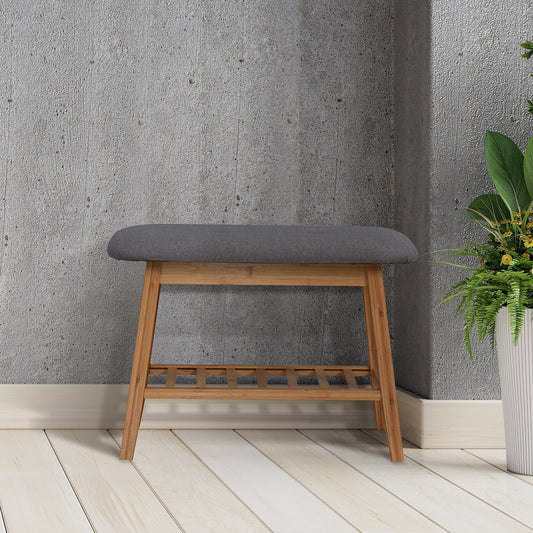 Newmark Bamboo Entryway Bench with Shoe Rack
