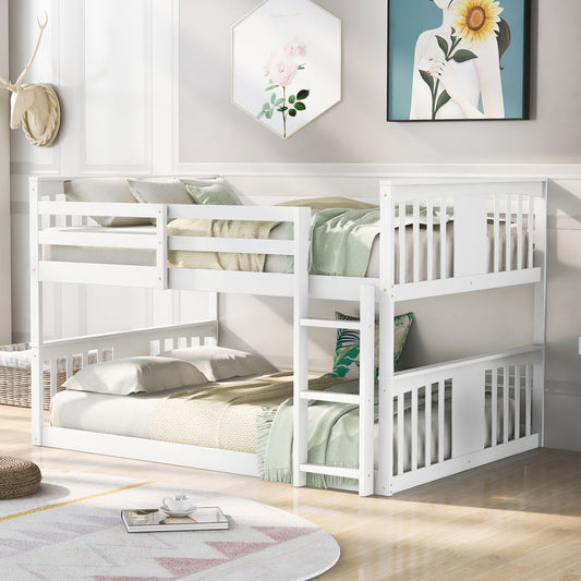 Lucky Cottage Style Full over Full Bunk Bed - White