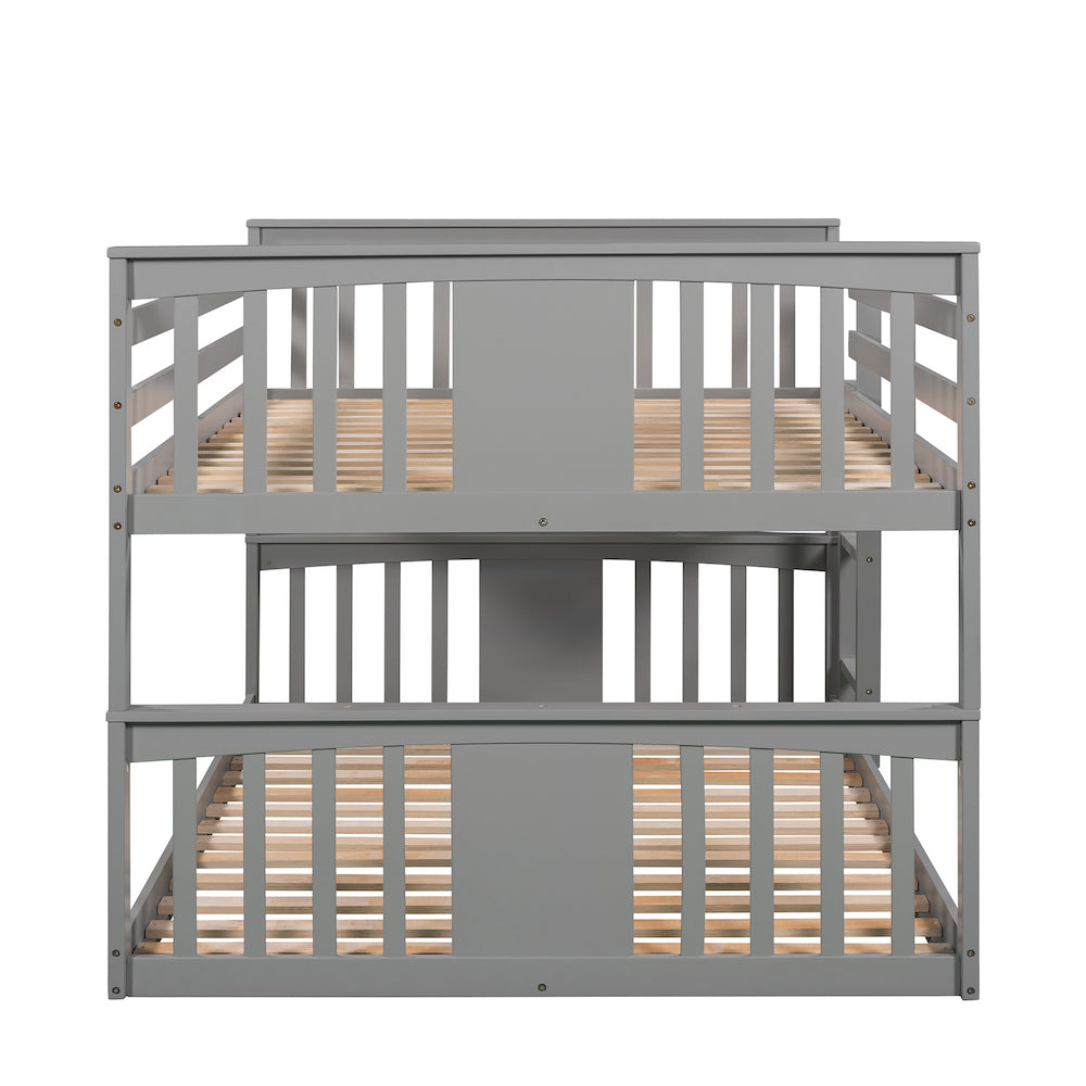 Lucky Cottage Style Full over Full Bunk Bed - Gray