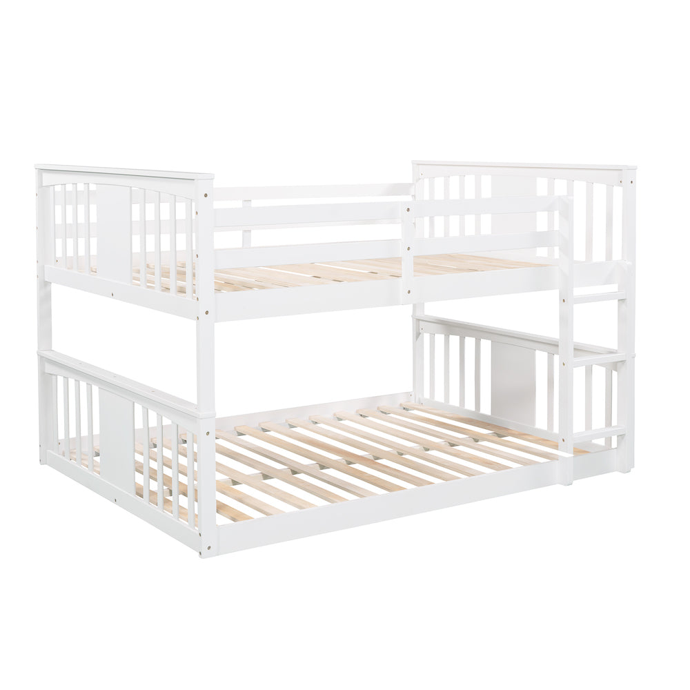 Lucky Cottage Style Full over Full Bunk Bed - White