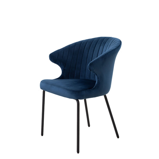 Justone Modern Linen Dining Side Chairs Set of 2 Blue
