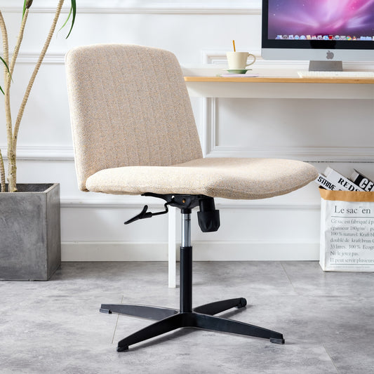 Ambrosia Beige Linen Adjustable Height Office Chair