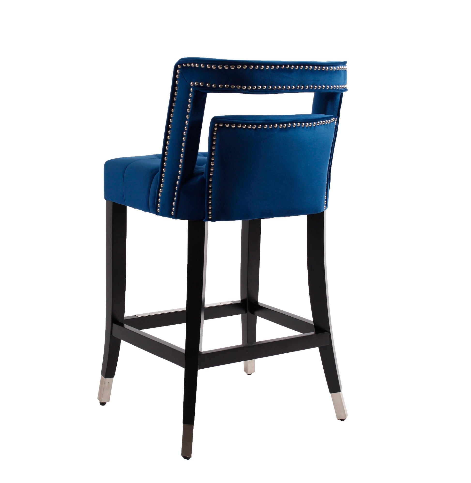 O'Life Contemporary Suede Counter Height Stools with Nailhead Trim Set of 2 - Navy
