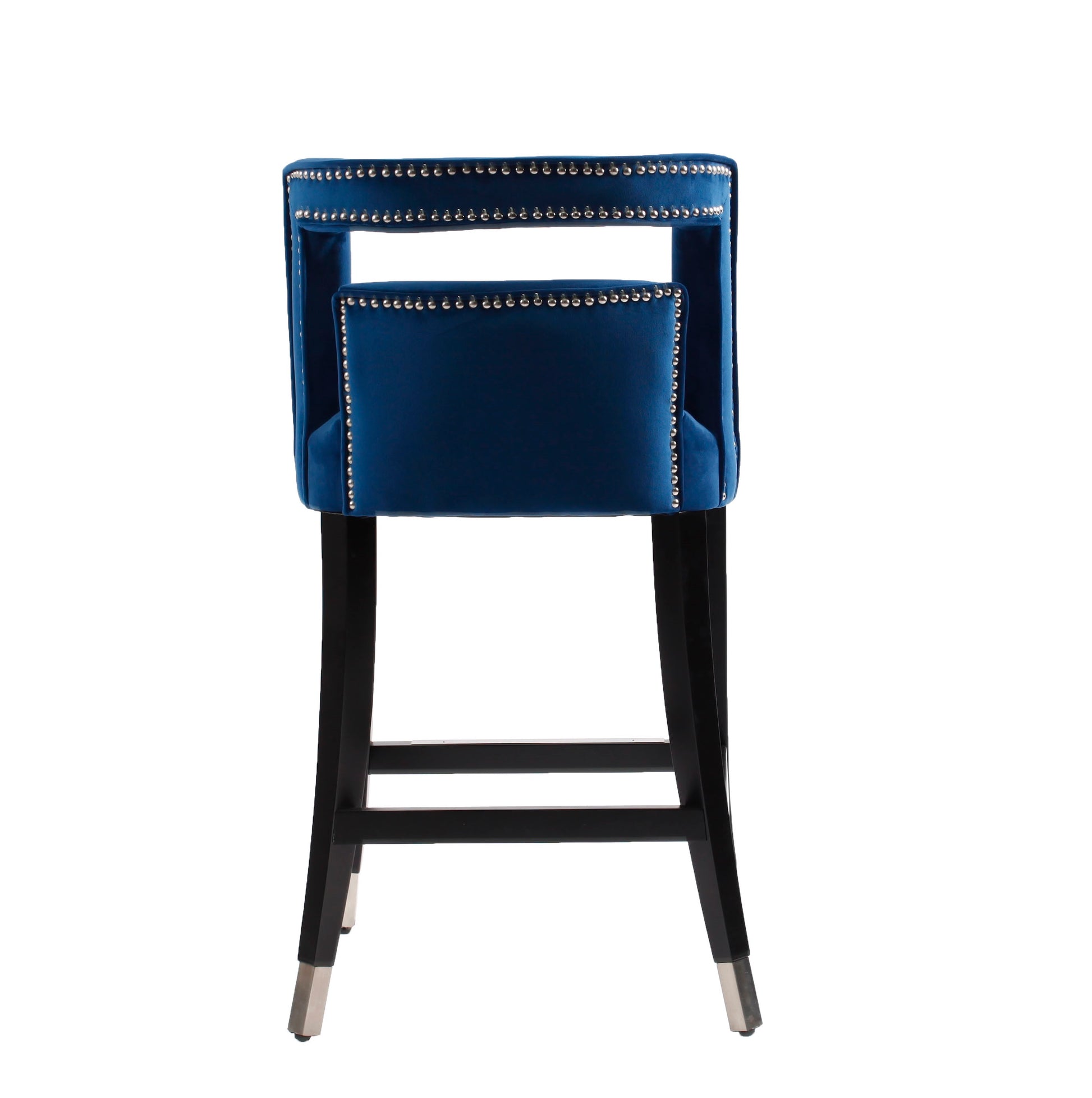 O'Life Contemporary Suede Counter Height Stools with Nailhead Trim Set of 2 - Navy