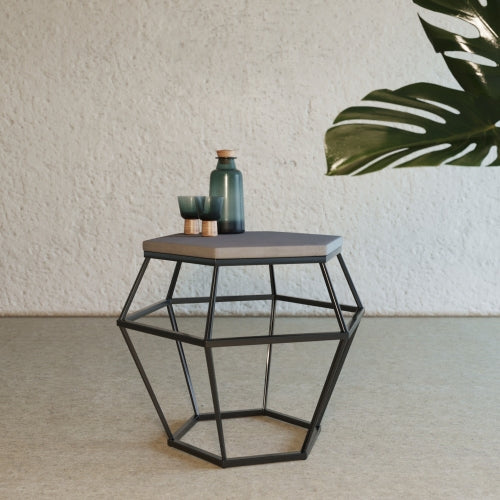 Modrest Tartan Modern Concrete & Metal End Table