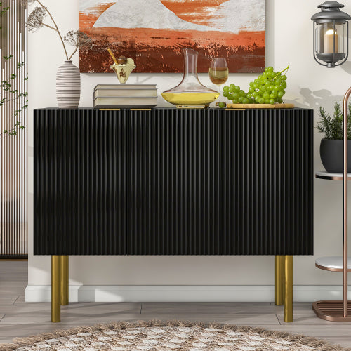 TREXM Modern Simple & Luxry Style Sideboard Cabinet - Black
