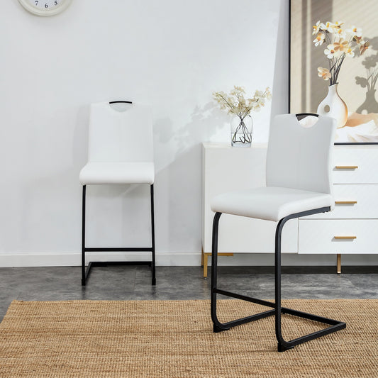WS Modern Counter Height Stool Set of 2 White