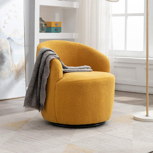 DG Collection Teddy Fabric Swivel Accent Chair - Yellow
