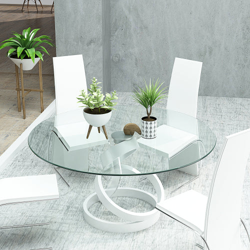 SYA Furniture 30" Inch Round Tempered Glass Dining Table Top