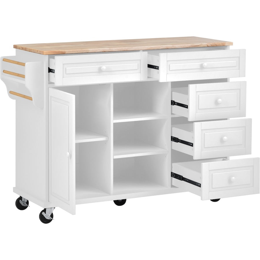 K&K Kitchen Island Cart with 5 Drawers