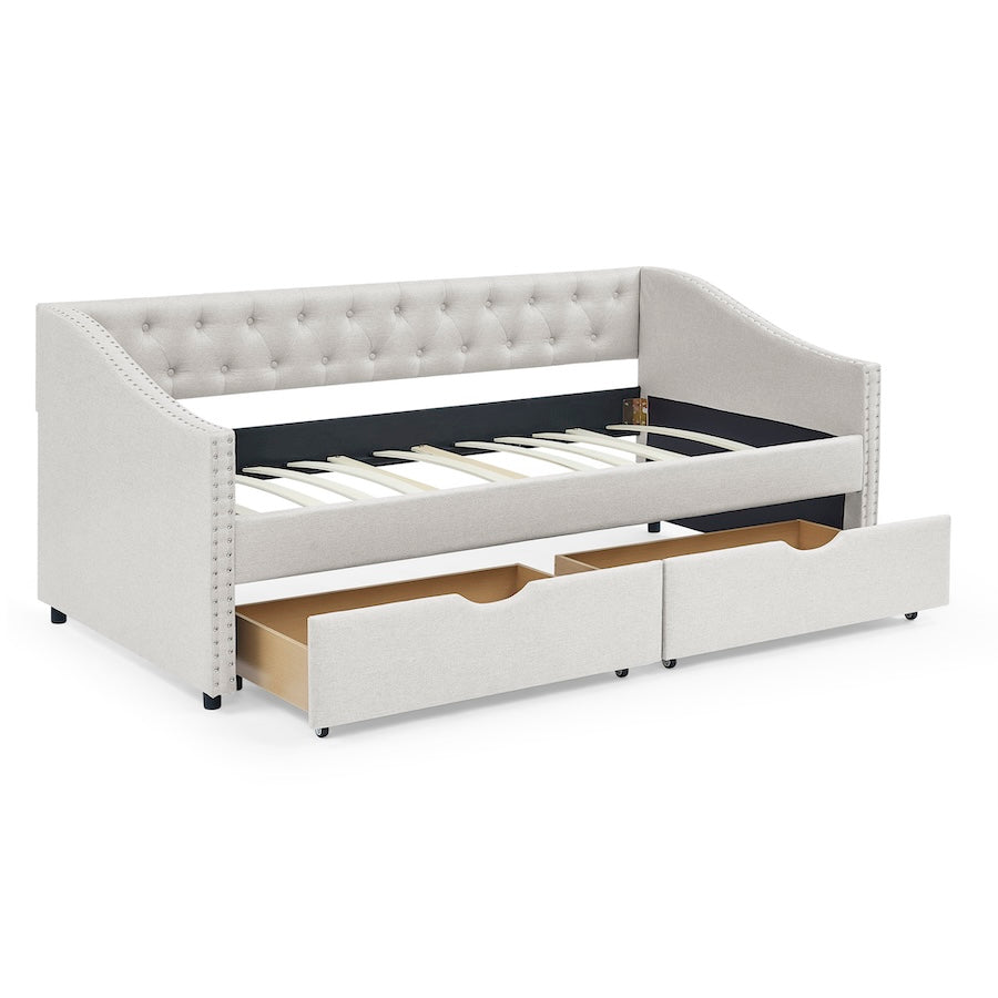 Everest Twin Size Tufted Daybed with Storage