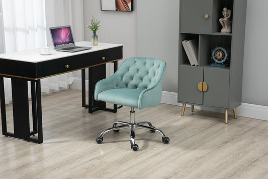 Mizan Contemporary Tufted Velvet Office Chair - Green