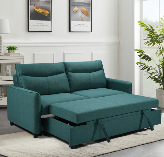 Saffron Contemporary Upholstered Sofa Bed - Green