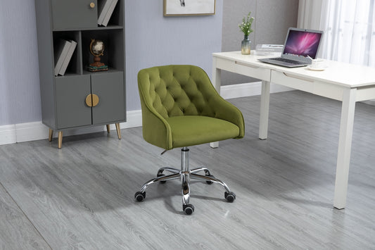 Mizan Contemporary Tufted Velvet Office Chair - Green