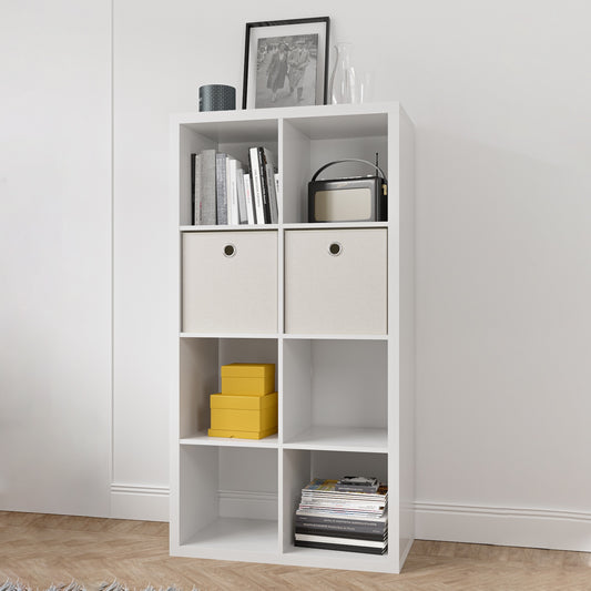 Zenith 8-Cube Bookshelf & Organizer - White
