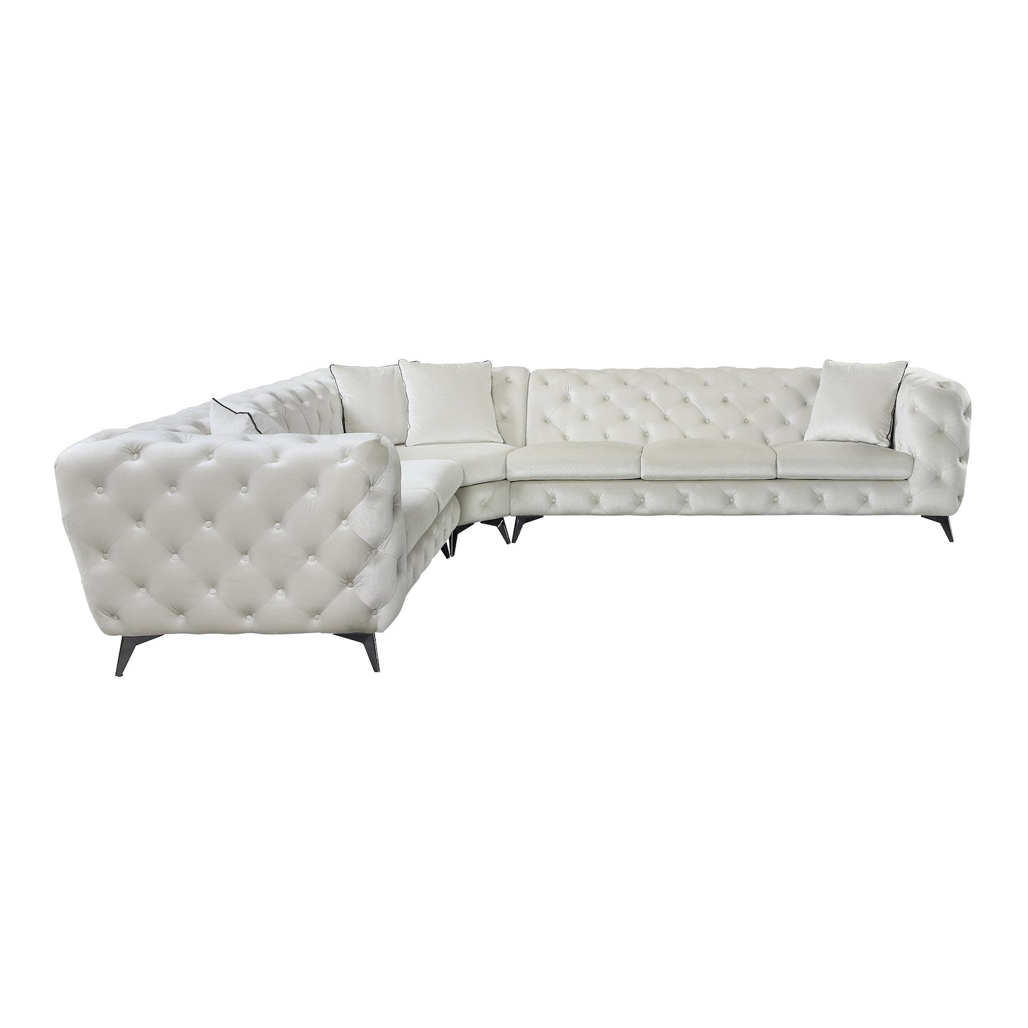 Atronia 133" Modern Tufted Sectional - Beige