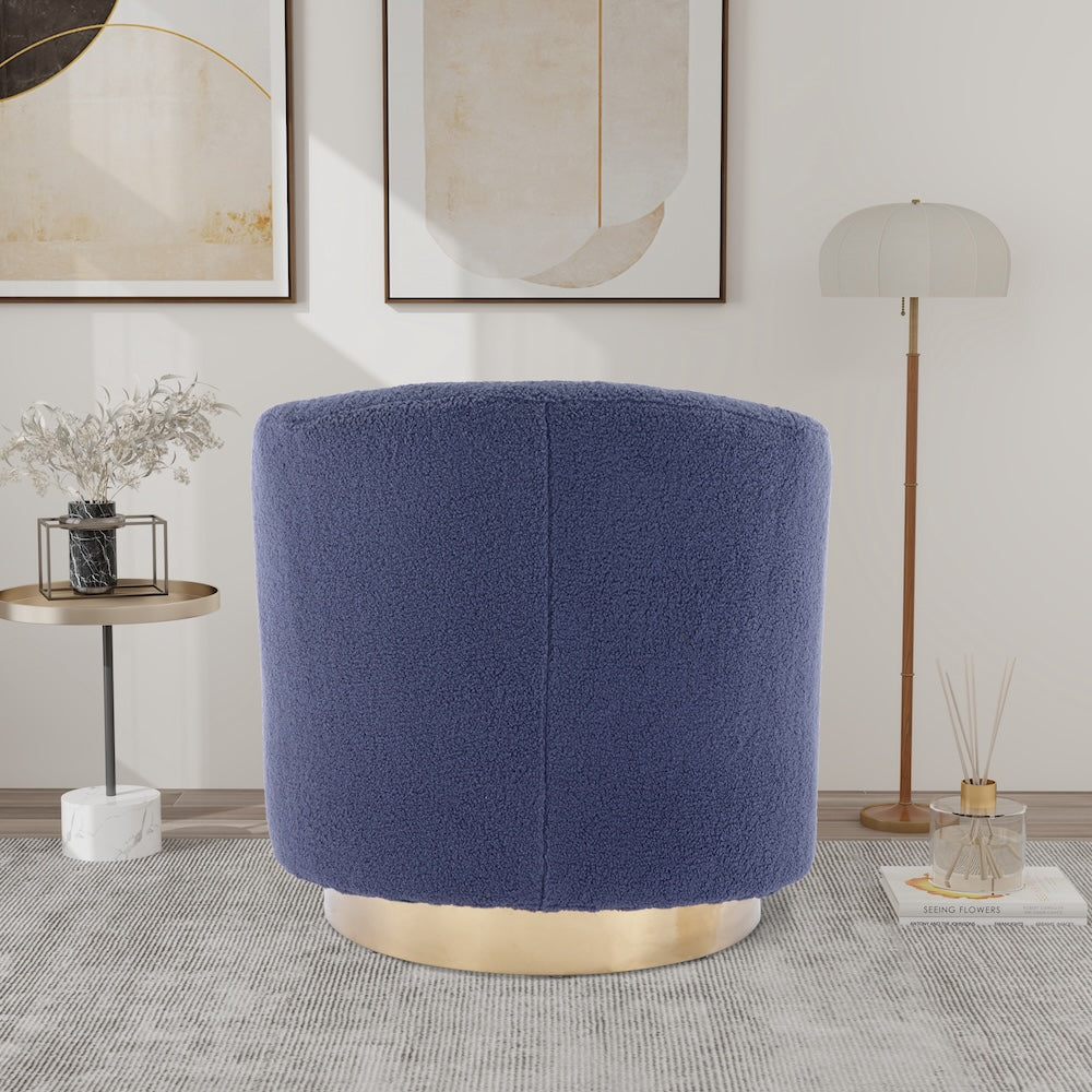 Finley Mid-Century Modern Swivel Accent Chair - Navy Boucle