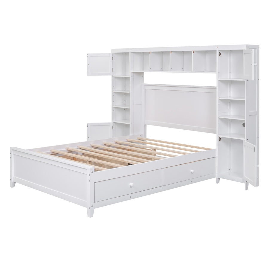 Urbiza Full Size Bed with All-in-One Cabinet & Shelf