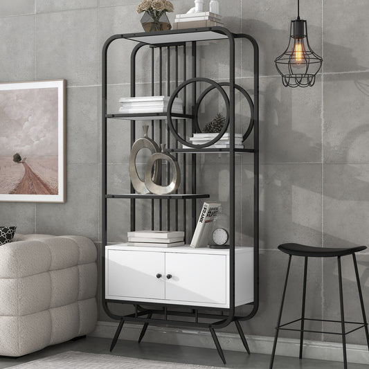 BY Furniture Contemporary Bookcase - Black & White
