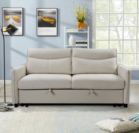 Saffron Contemporary Upholstered Sofa Bed - Beige