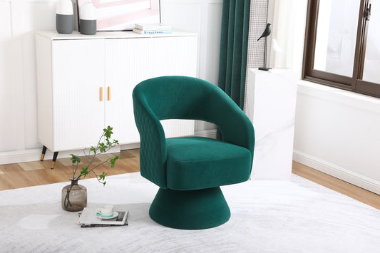 Pravin Modern Green Velvet Swivel Chair