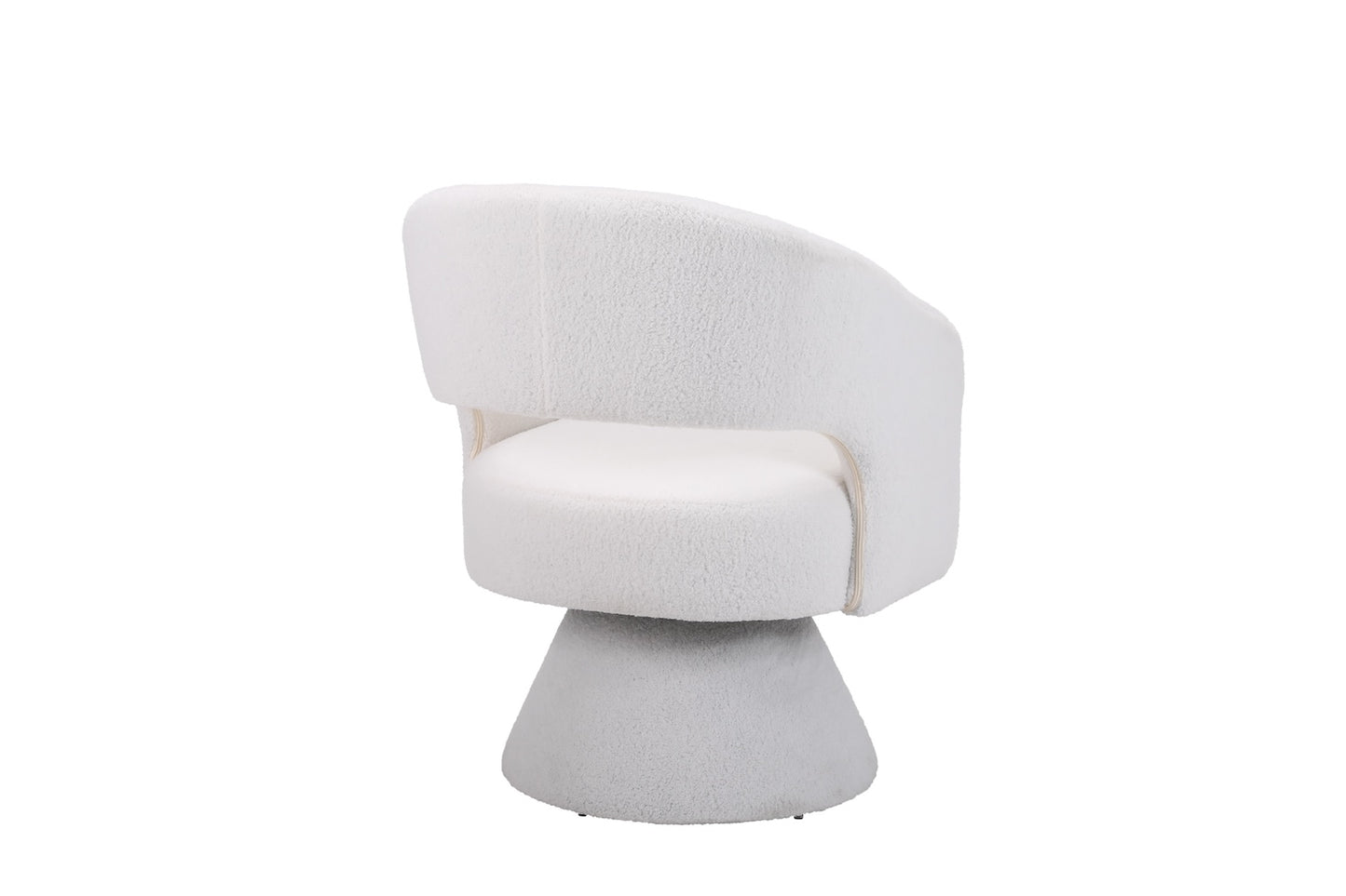 Pravin Modern White Boucle Swivel Chair