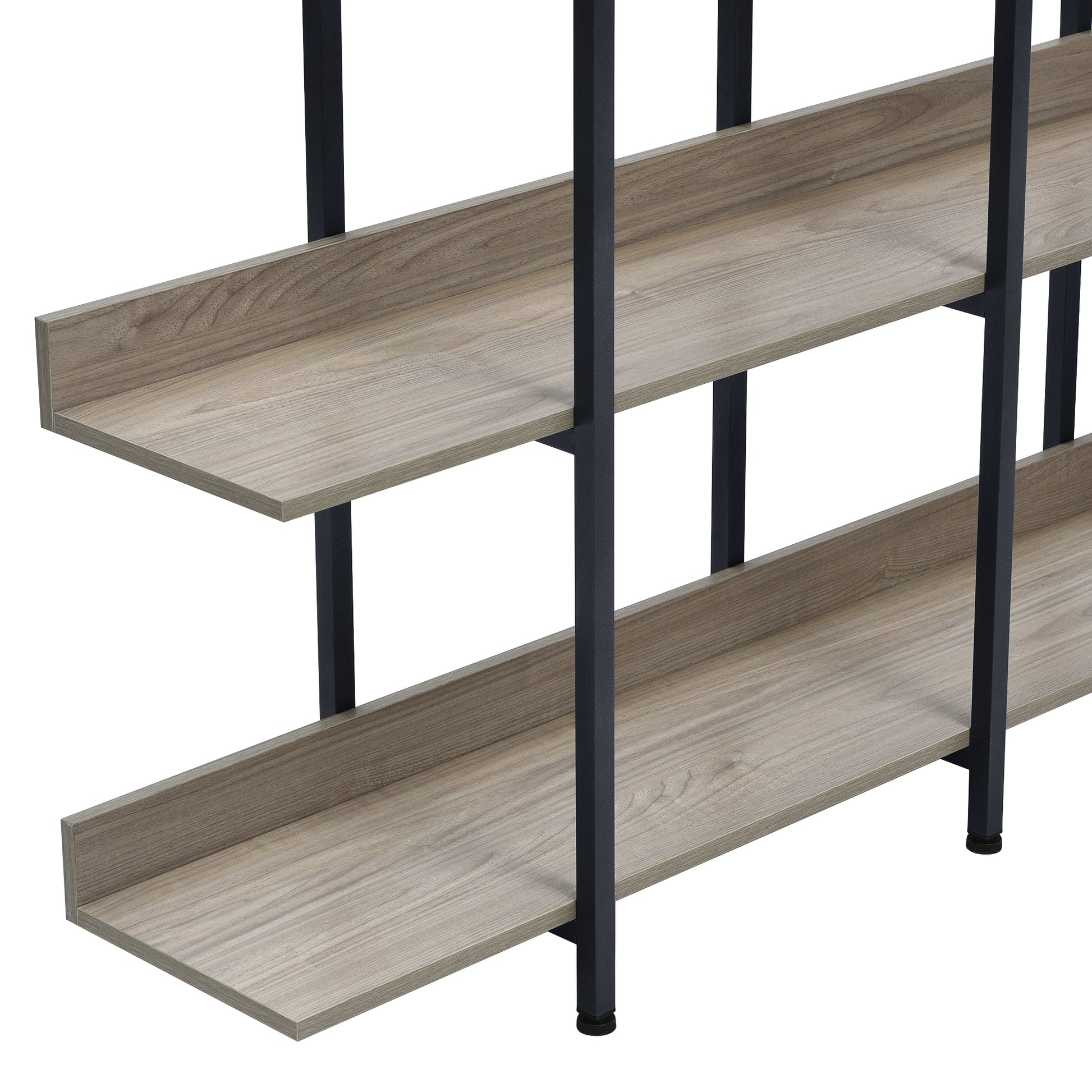 BY Vintage Industrial Style 5-Tier Bookcase - Gray