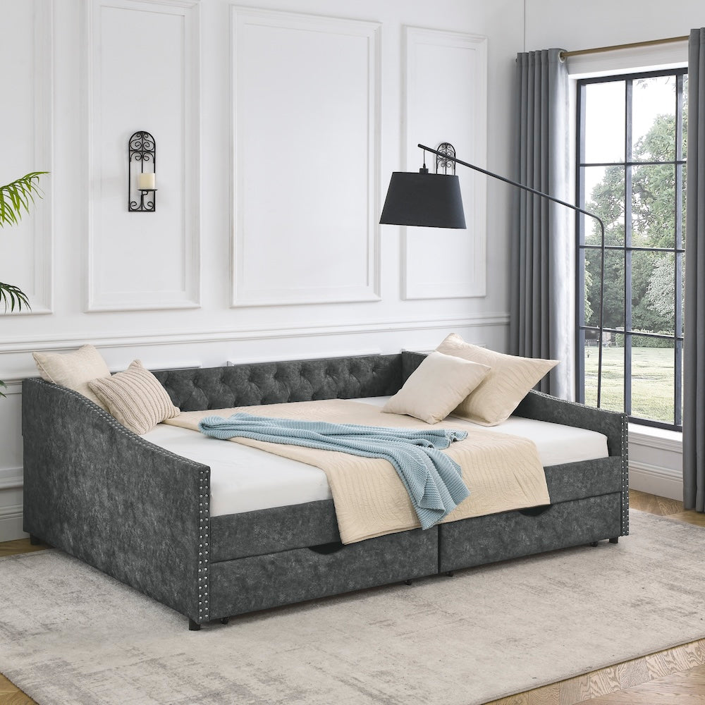 Everest Queen Size Tufted Daybed with Storage