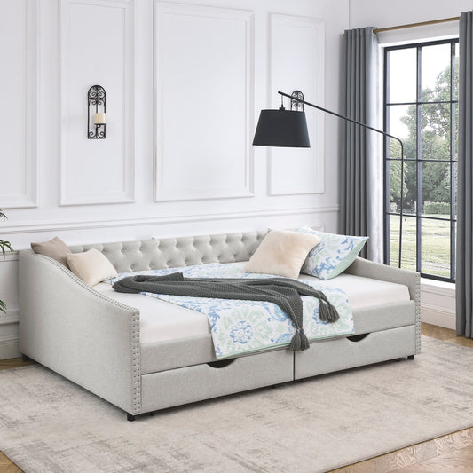 Everest Queen Size Tufted Daybed with Storage