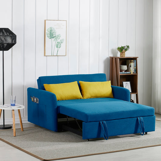 Bloom Twin Sofa Size Upholstered Sofa Bed - Blue