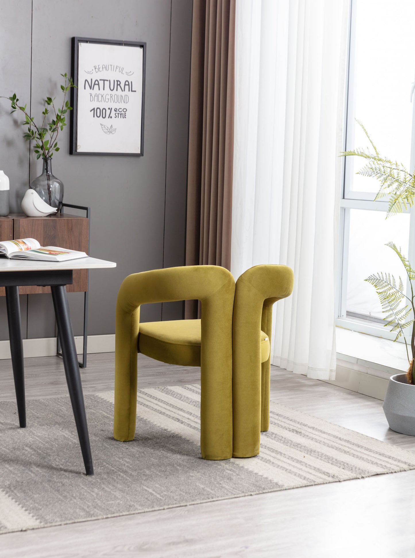 Coolmore Modern Velvet Dining Chair Set of 2 - Olive