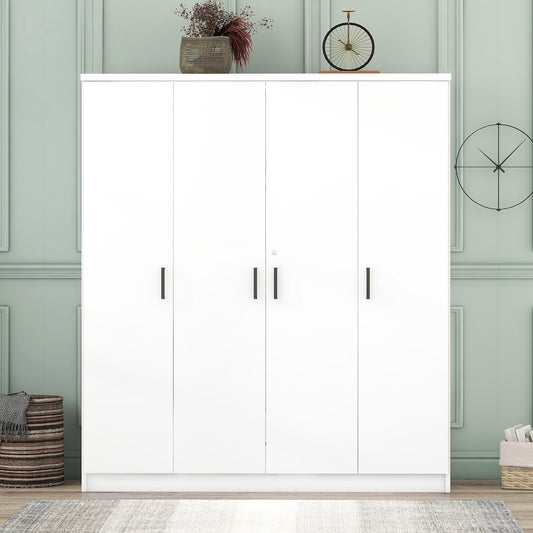 Mortgan 4-Door Wardrobe with 1 Drawer - White